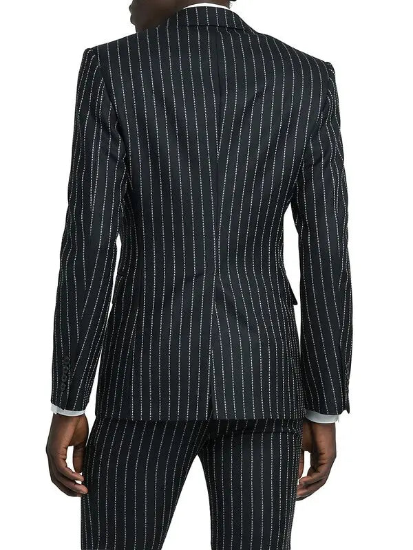 ALEXANDER MCQUEEN LOGO PINSTRIPE BLAZER