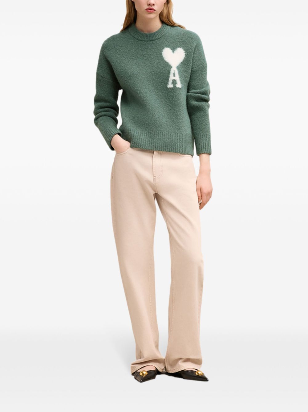 AMI PARIS AMI DE COEUR ALPACA SWEATER