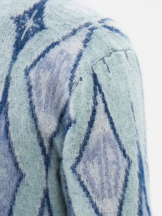 AMIRI ARGYLE-INTARSIA CARDIGAN