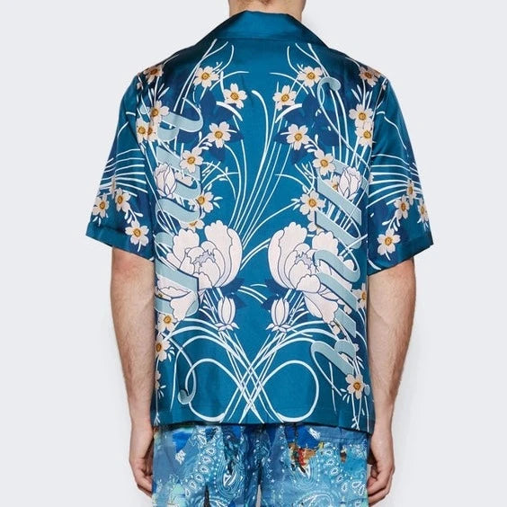 AMIRI FLORAL PRINT BOWLING SHIRT