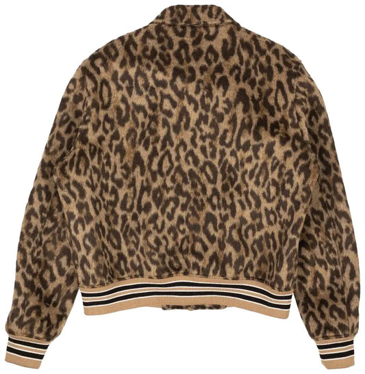 AMIRI LEOPARD PRINT VARSITY JACKET