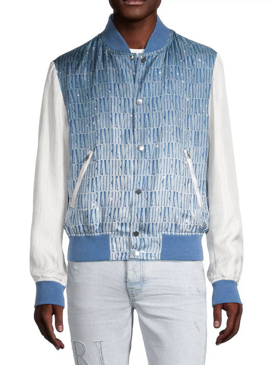 AMIRI LOGO GRADIENT SILK BOMBER JACKET