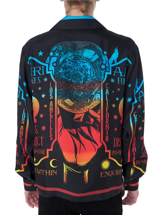 AMIRI FORTUNE LONG SLEEVE SILK SHIRT