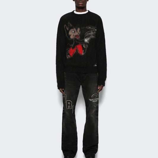AMIRI RECORD WOLF MOHAIR-BLEND SWEATER