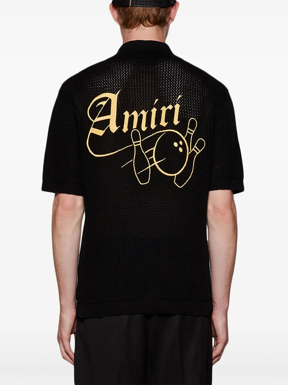 AMIRI BOWLING CROCHET POLO SHIRT