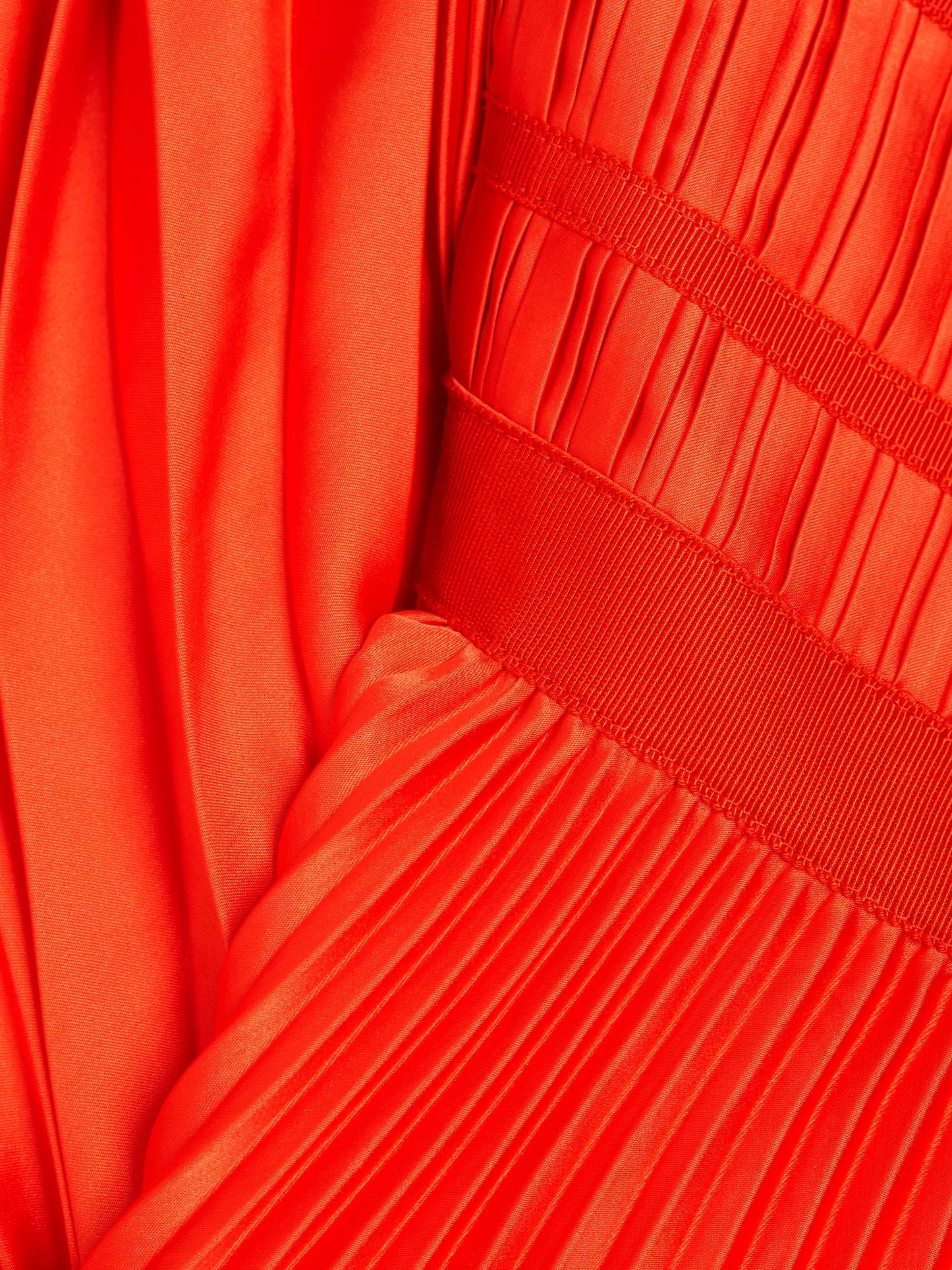 AMUR PLEATED SATIN RUFFLE BODICE GOWN