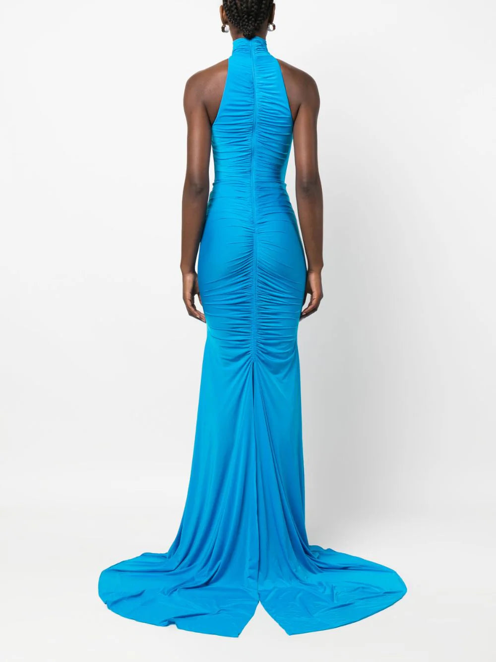 ALEX PERRY LORNE HALTERNECK RUCHED GOWN