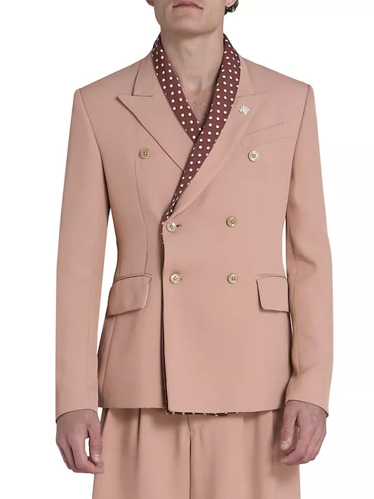 AMIRI LAYERED DOUBLE-BREASTED BLAZER
