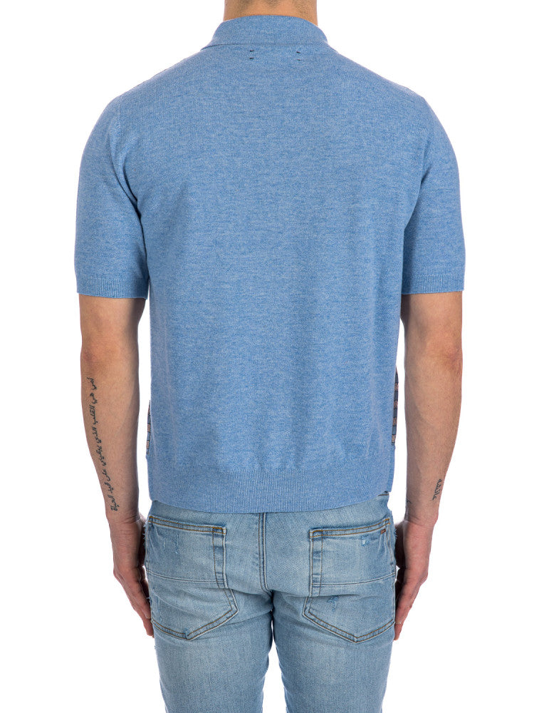 AMIRI SILK WOVEN COMBO POLO