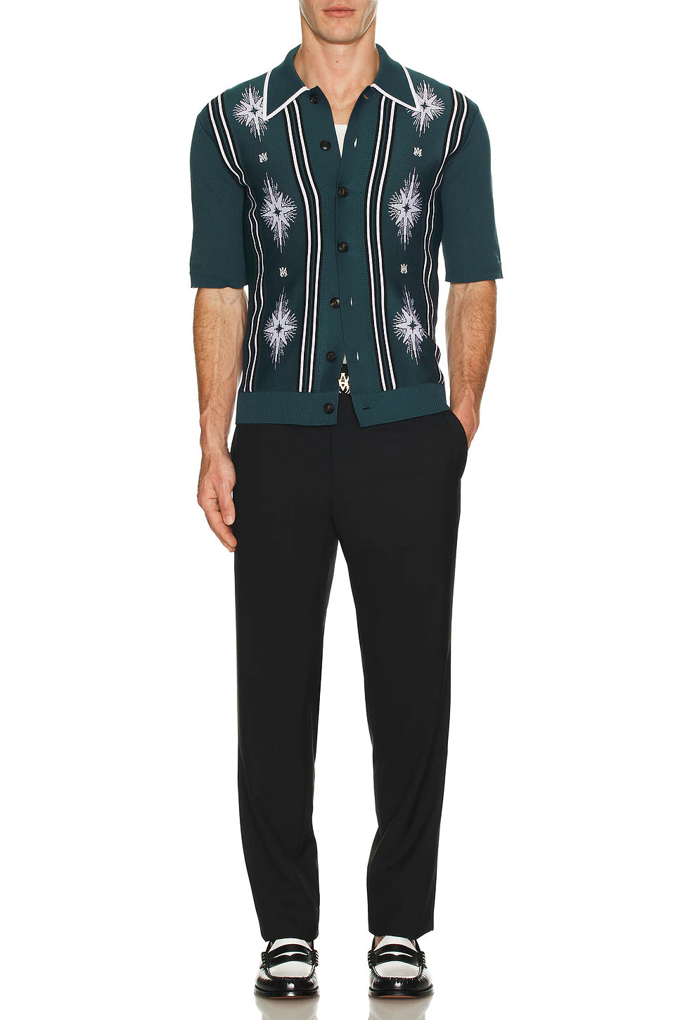 AMIRI STARBUST BUTTON DOWN POLO SHIRT