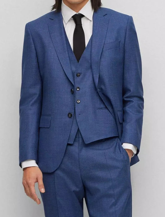 BOSS THREE-PIECE SLIM FIT WOOL BLEND SUIT