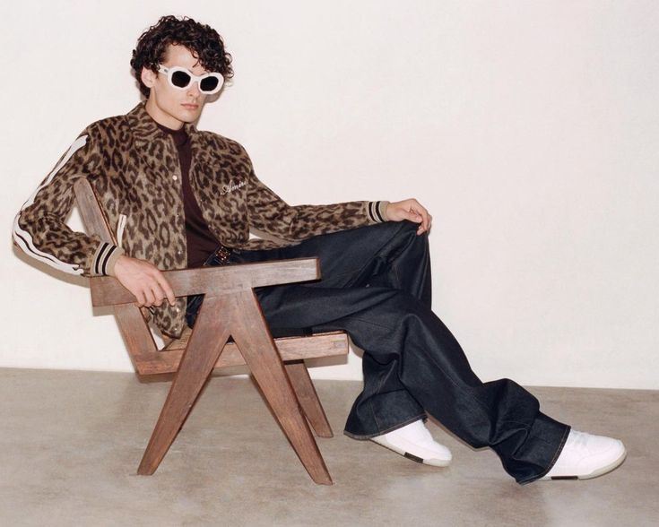 AMIRI LEOPARD PRINT VARSITY JACKET