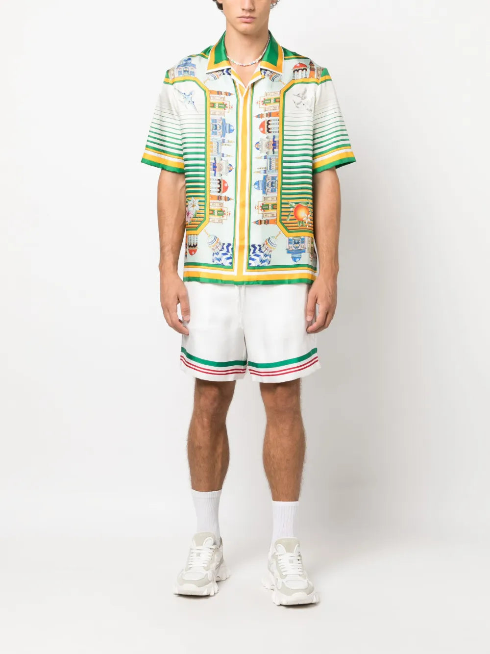 CASABLANCA GRAPHIC PRINT SILK SHIRT