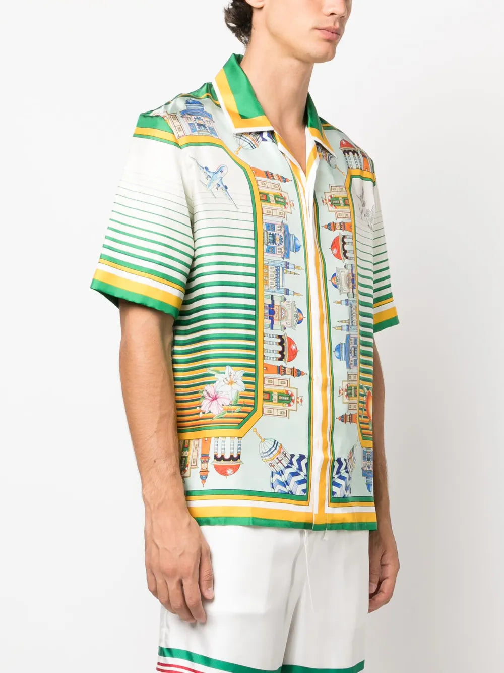 CASABLANCA GRAPHIC PRINT SILK SHIRT