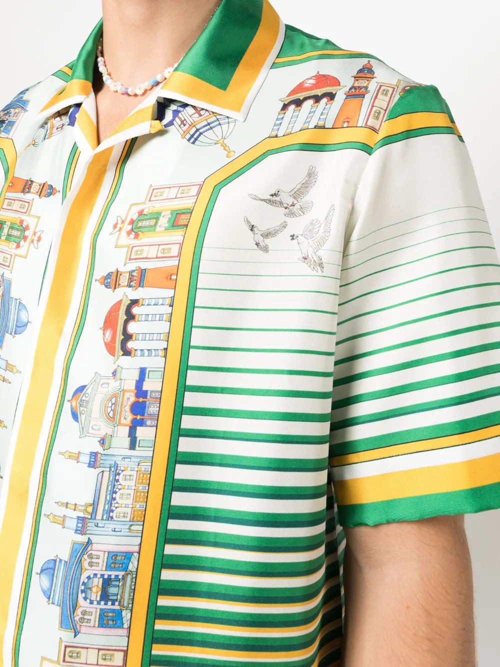 CASABLANCA GRAPHIC PRINT SILK SHIRT
