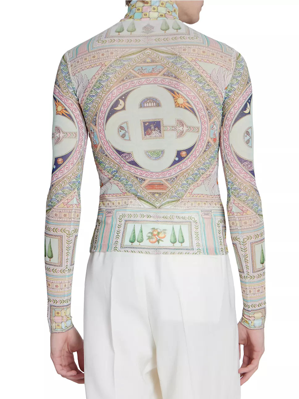 CASABLANCA LE LABRYNTHE PRINTED MESH TOP