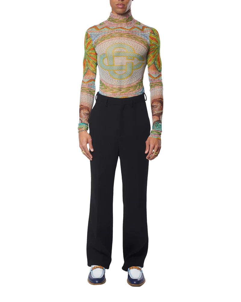 CASABLANCA MOSAICS GREQUES PRINTED MESH TOP