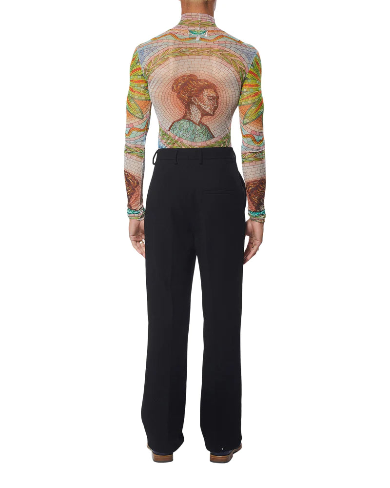 CASABLANCA MOSAICS GREQUES PRINTED MESH TOP