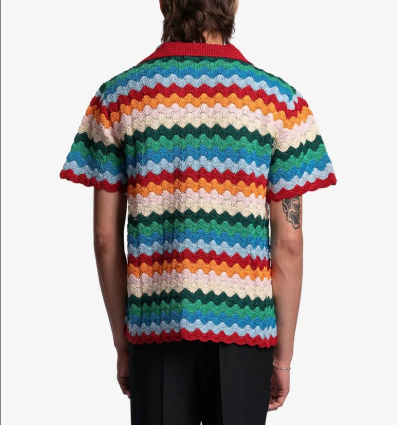 CASABLANCA MULTICOLOR CROCHET SHIRT