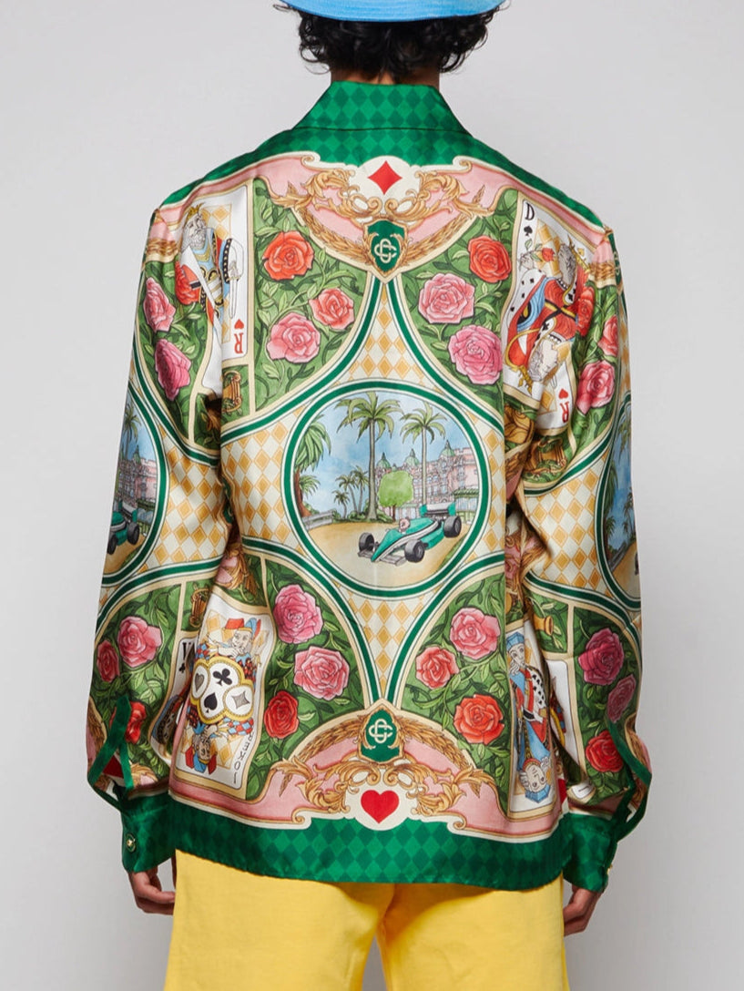 CASABLANCA LE JARDIN DES CARTES SILK SHIRT