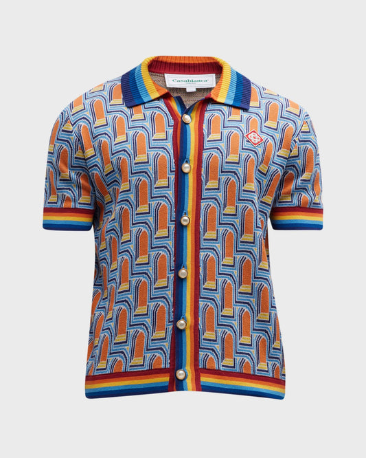 CASABLANCA L'ARCHE DE NUIT CUBAN COLLAR SHIRT