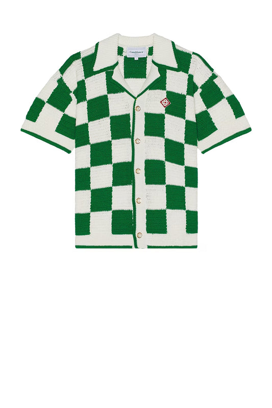 CASABLANCA CHECKERED CROCHET SHIRT