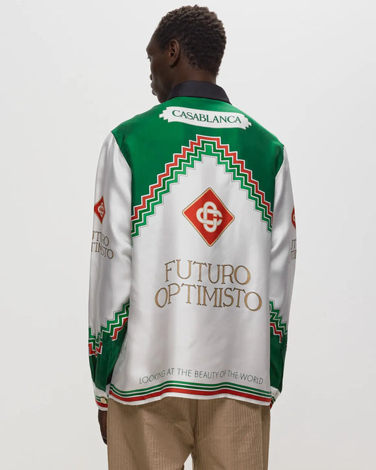 CASABLANCA FUTURO OPTIMISTO SILK SHIRT