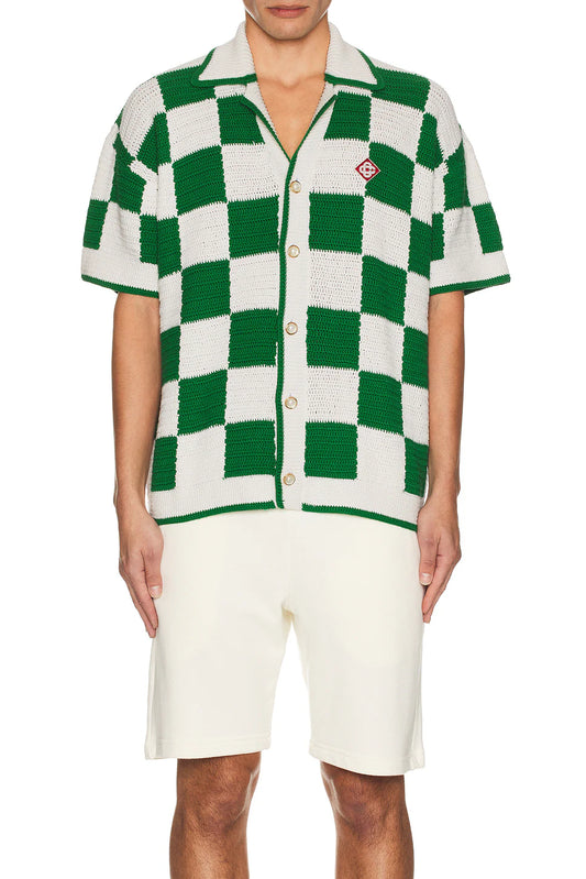 CASABLANCA CHECKERED CROCHET SHIRT