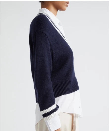 CINQ A SEP SANTINA SEQUIN LAYERED SWEATER