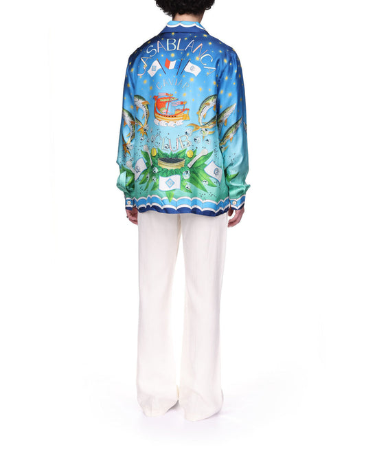 CASABLANCA TENNIS CLUB EN FLUER SILK SHIRT