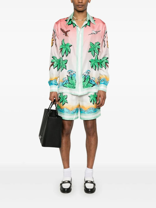 CASABLANCA PINK TENNIS CLUB SHIRT