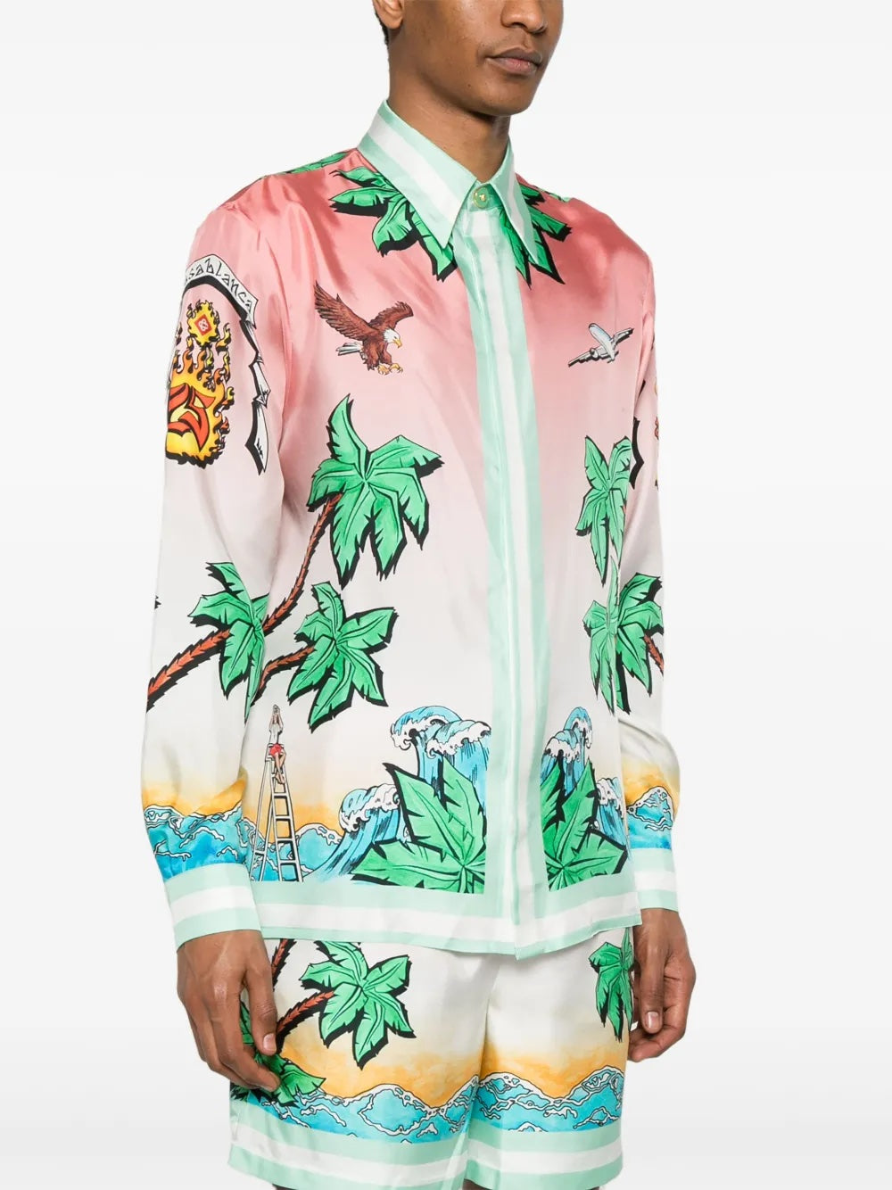 CASABLANCA PINK TENNIS CLUB SHIRT