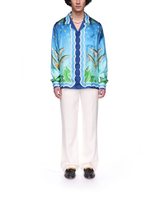 CASABLANCA TENNIS CLUB EN FLUER SILK SHIRT