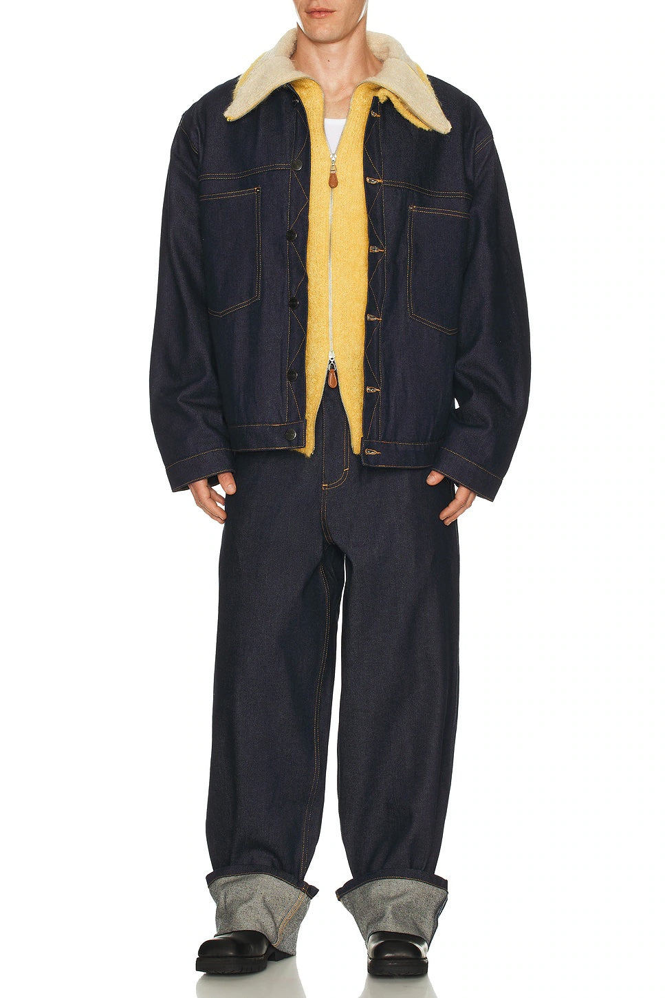 CHARLES JEFFREY LOVERBOY MOHAIR BANANA ZIP JUMPER