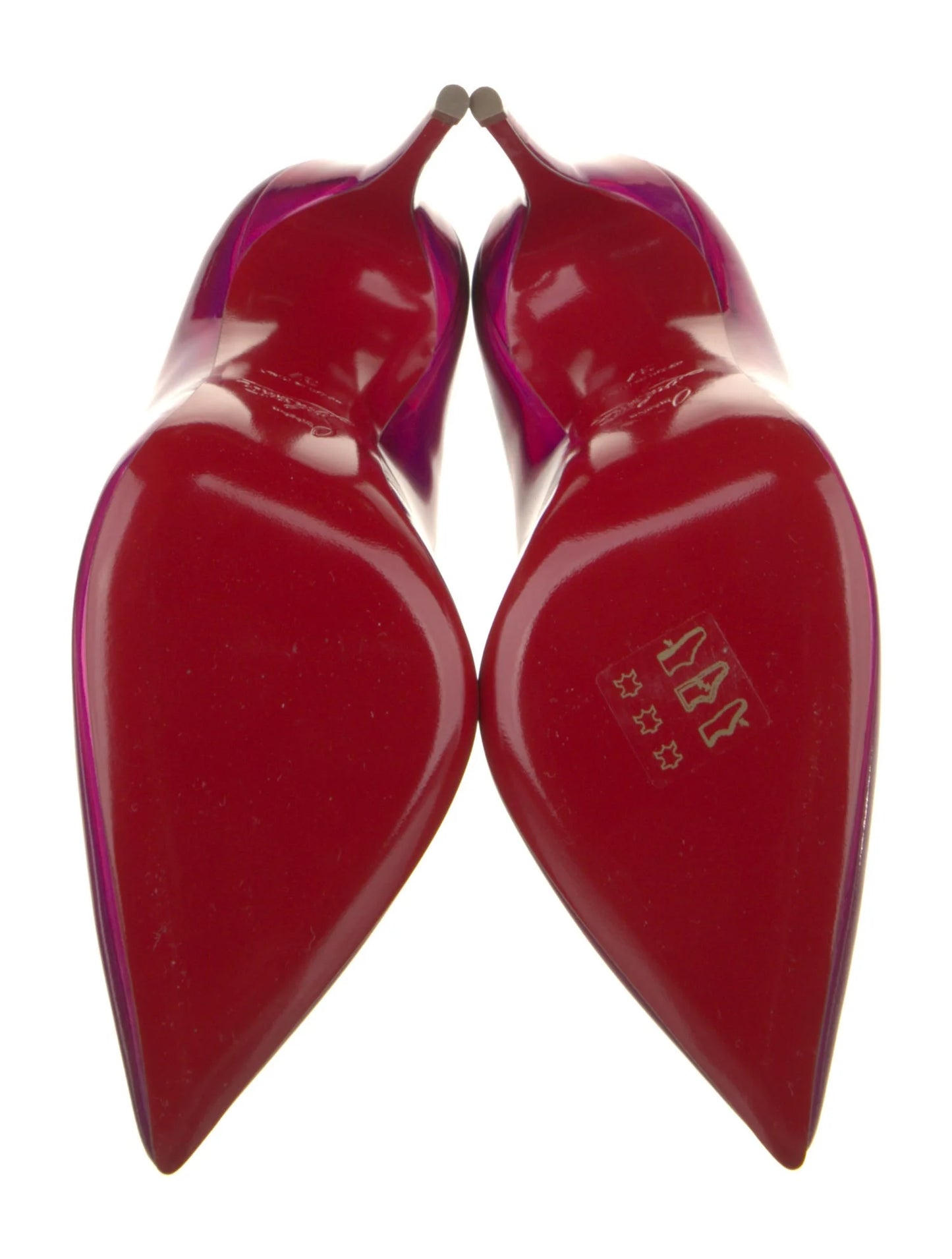 CHRISTIAN LOUBOUTIN SCALLOP PATENT PUMPS