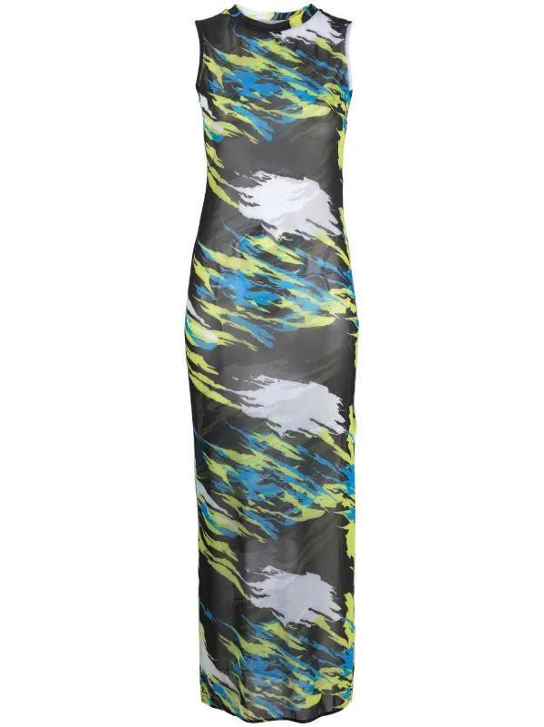 coperni mesh dress Blotter Printed Mesh Dress by Coperni