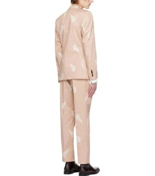 DRIES VAN NOTEN PINK LEAF SUIT