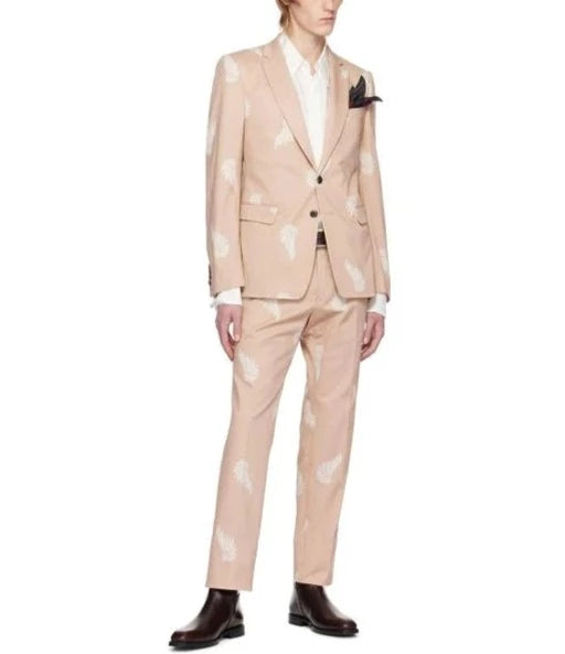 DRIES VAN NOTEN PINK LEAF SUIT