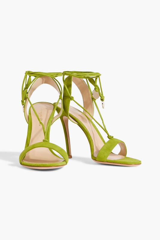 GIANVITO ROSSI CHERRY SUEDE SANDALS