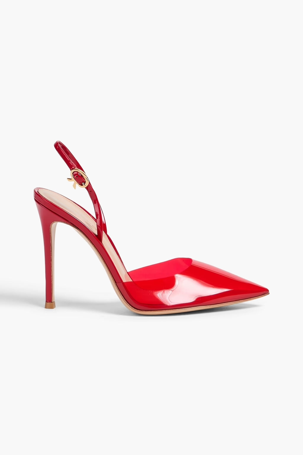 GIANVITO ROSSI RIBBON 105 PVC PATENT SLINGBACK PUMPS