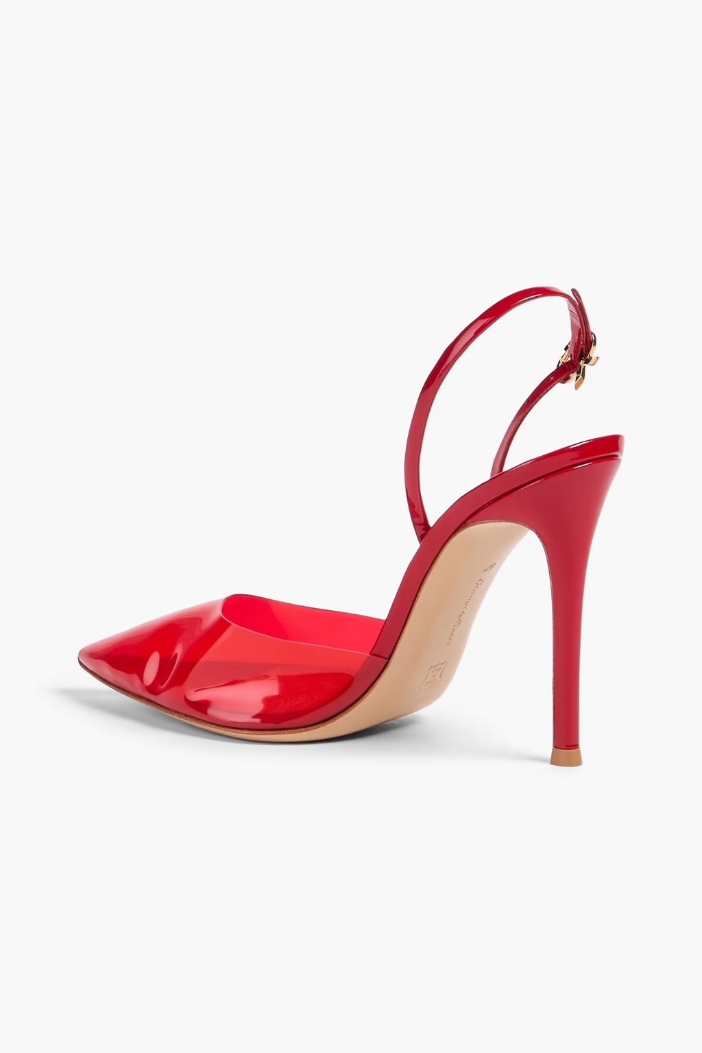 GIANVITO ROSSI RIBBON 105 PVC PATENT SLINGBACK PUMPS