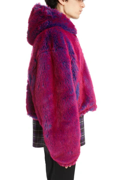 GIVENCHY HOODED CROP FAUX FUR JACKET