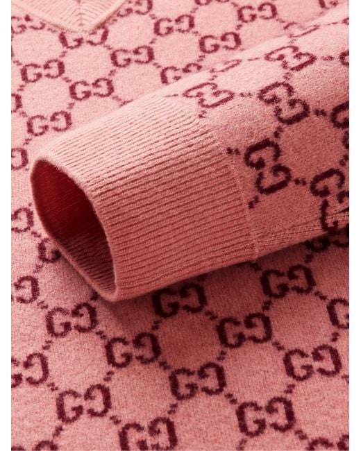 GUCCI MONOGRAM V-NECK SWEATER