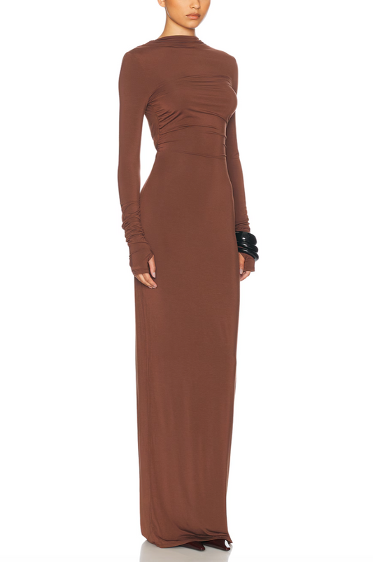 HELSA JERSEY BACKLESS MAXI DRESS