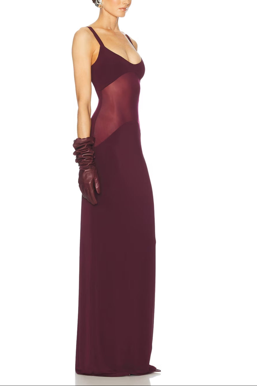 HELSA SHEER KNIT CURVE MAXI DRESS