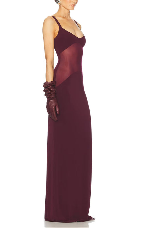 HELSA SHEER KNIT CURVE MAXI DRESS