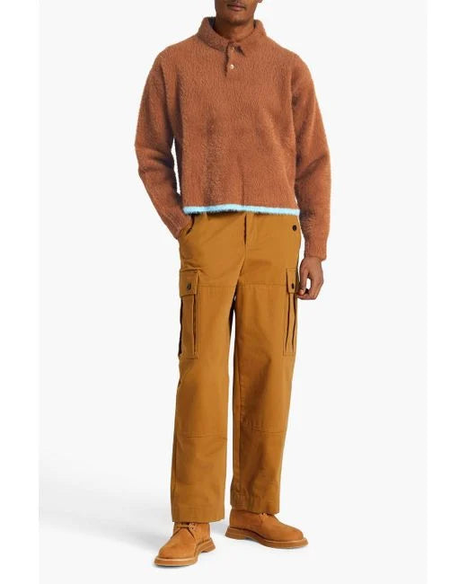 JACQUEMUS NEVE BRUSHED KNITTED POLO SWEATER