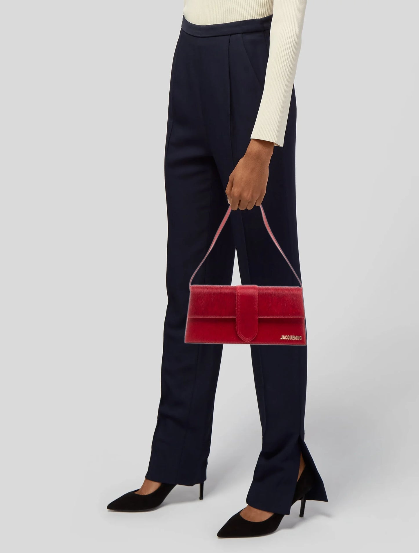 JACQUEMUS LE BAMBINO PONYHAIR SHOULDER BAG