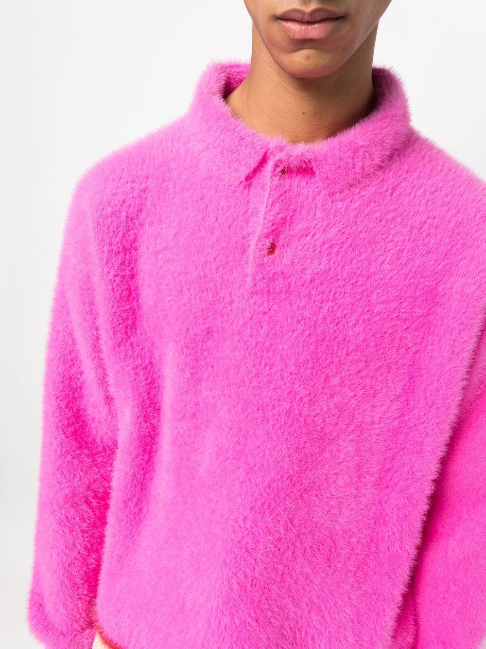 JACQUEMUS NEVE BRUSHED KNITTED POLO SWEATER