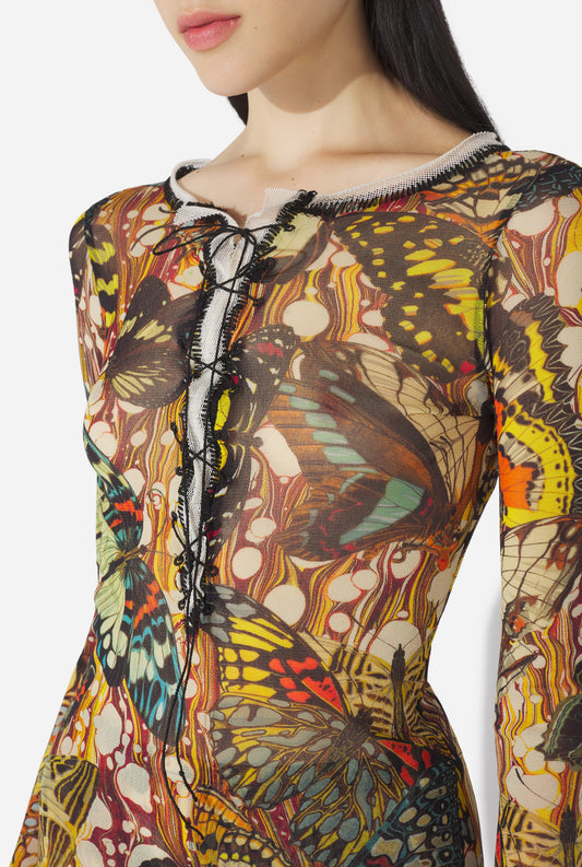 JEAN PAUL GAULTIER BUTTERFLY PRINT CARDIGAN